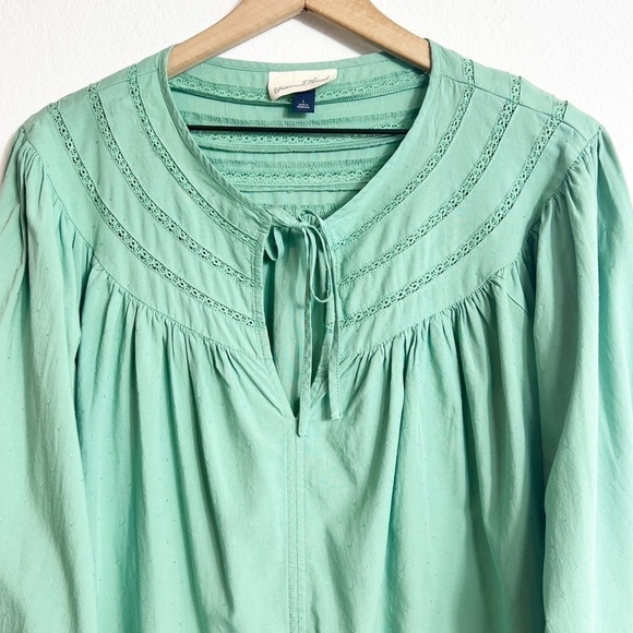 UNIVERSAL THREAD WOMEN'S GREEN LONG SLEEVE BLOUSE SIZE LARGE - Picture 6 of 7